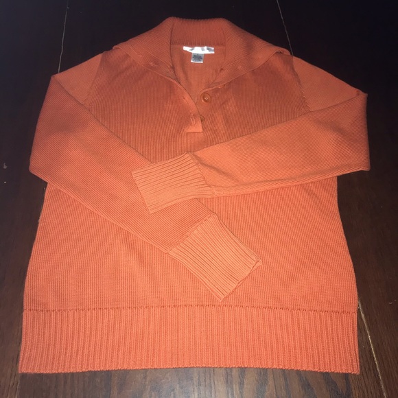⚡️August Silk 💯 Cotton Rust Sweater Size Large🦋 - Picture 1 of 8